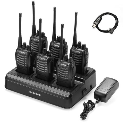 BAOFENG BF-888S [6 Packs + Six-way Charger + Programming Cable]