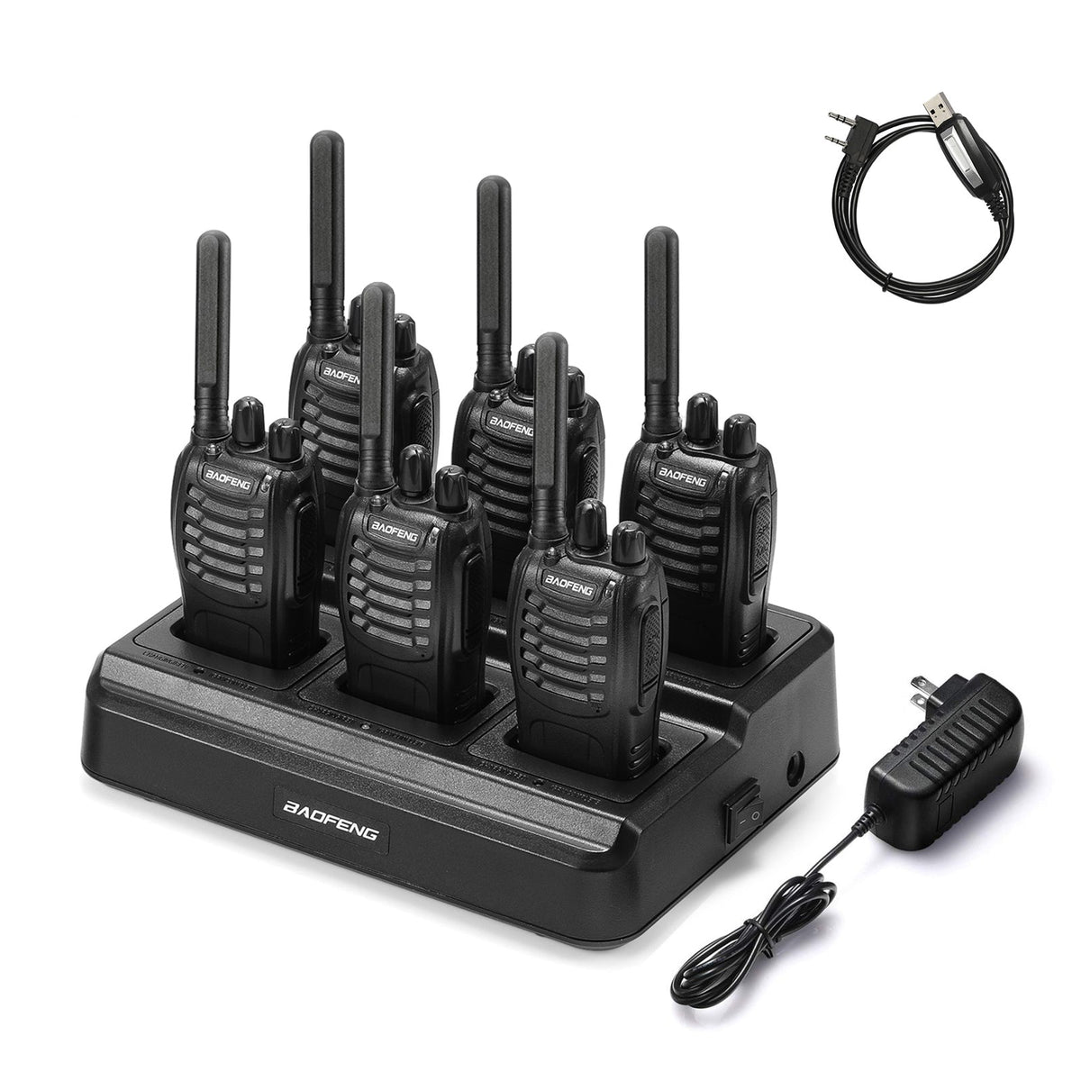 BAOFENG BF-88ST [6 Packs + Six-way Charger + Programming Cable]