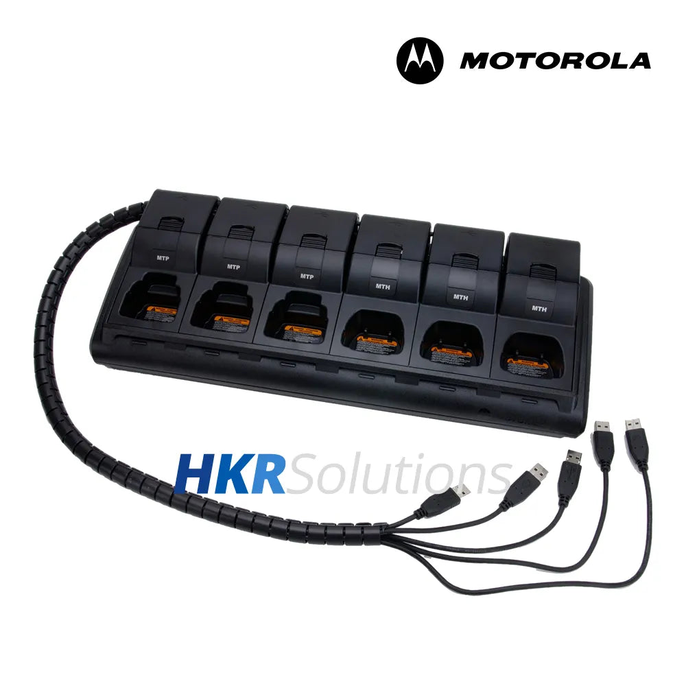 MOTOROLA NNTN7724A 6 Radio Pocket iTM Multi-Unit Charger Kit With USB Port Interface With EU Plug