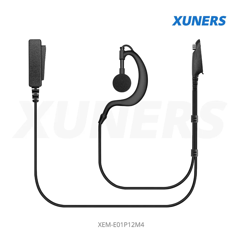 XEM-E01P12M4 For Motorola Two-way Radio Ear-hanger Earplug Headset